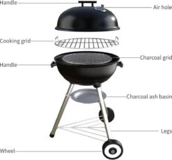 Barbecue à Charbon De Bois Bouilloire Barbecue Grill Rond Avec Couvercle Grill Avec Roues Et Poignée Grille De Support En émail Zwart Pour BBQ Camping Jardin Balcon Etc. 11 Barbecue à Charbon De Bois Bouilloire Barbecue Grill Rond Avec Couvercle Grill Avec Roues Et Poignée Grille De Support En émail Zwart Pour BBQ Camping Jardin Balcon Etc. -Magasin D'Accessoires Pour Barbecue 1200x1114 1