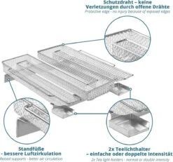 Générateur De Fumée Froide Pour Barbecue - Fumoir Inox En Forme De M - 190 X 225 X 45 Mm - Maille 2 Mm - Fumoir Barbecue Pour 5 à 20 Heures De Fumage - Plus: Crochet Jupe & Farine à Fumée -Magasin D'Accessoires Pour Barbecue 1200x1123 2