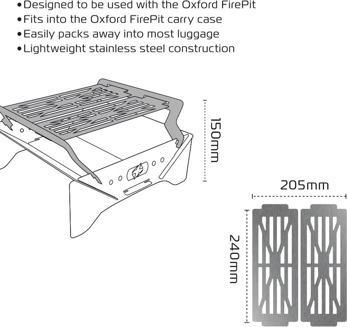 Oxford Barbecue Plein Air Compact / Foyer Plein Air / BBQ De Camping / Cheminée / BBQ Au Charbon De Bois De Bois / BBQ Au Bois 5 Oxford Barbecue Plein Air Compact / Foyer Plein Air / BBQ De Camping / Cheminée / BBQ Au Charbon De Bois De Bois / BBQ Au Bois – Image 3