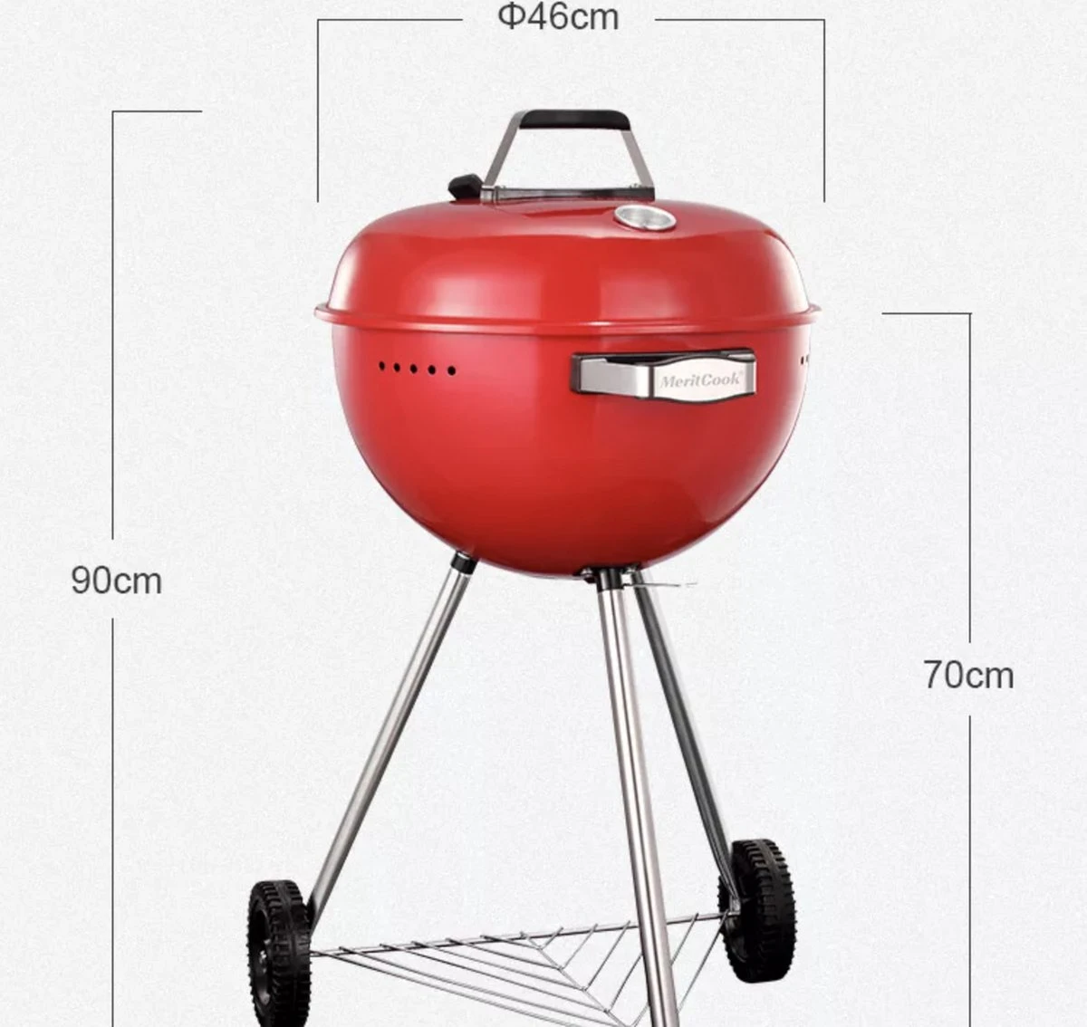 Luxaliving - Barbecue à Charbon - Barbecue Boule Kogelbarbecue X H90 Centimètres - Barbecue Rond - Barbecue Sur Roues - Rouge - Métal 5 Luxaliving - Barbecue à Charbon - Barbecue Boule Kogelbarbecue X H90 Centimètres - Barbecue Rond - Barbecue Sur Roues - Rouge - Métal – Image 3