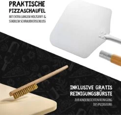 Liebspecht® Pierre à Pizza Et Poussoir à Pizza De Haute Qualité [FREE BRUSH] - Convient Au Four, Au Gril Et Au Gril à Gaz - Ensemble De Pierre à Pizza Pour Pizza Comme Dans Le Restaurant Italien - Pierre à Pain - Résistant à La Chaleur -Magasin D'Accessoires Pour Barbecue 1200x1135 3