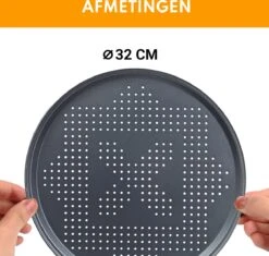 Plaque à Pizza Groots - 2 Pièces - Moule à Pizza - Plaque à Pizza - Moule à Pizza - Revêtement Antiadhésif - Zwart -Magasin D'Accessoires Pour Barbecue 1200x1140 1