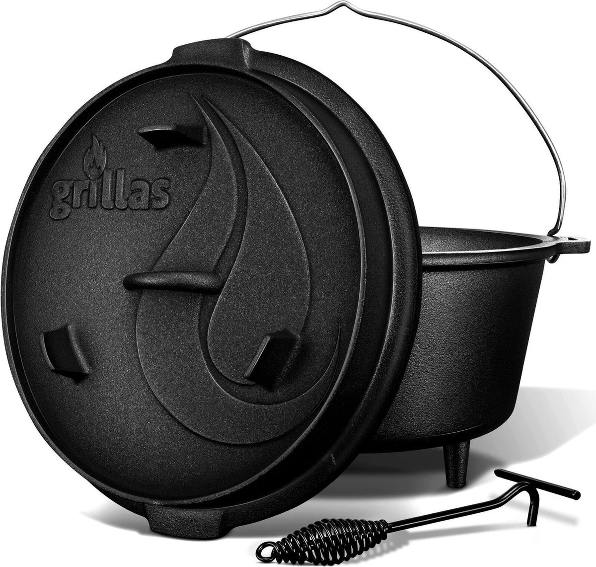 Grillas- Faitout, 4.2L, Poêle à BBQ , Fonte, Avec Pieds 3 Grillas- Faitout, 4.2L, Poêle à BBQ , Fonte, Avec Pieds
