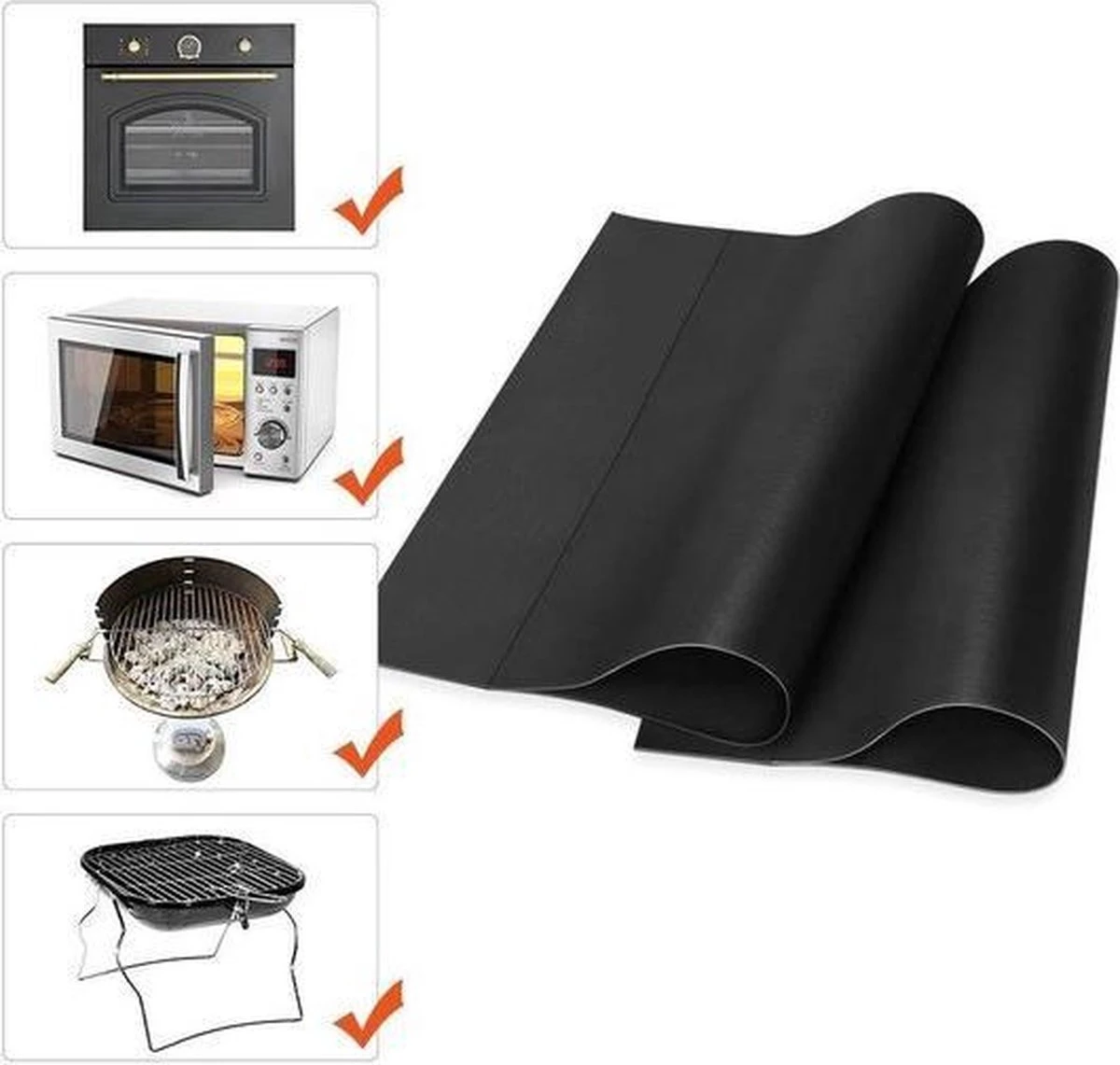 BBQ Siliconen Tenailles - 3 Incl BBQ Mat - Viande Tenailles - Tapis Barbecue - BBQ Tenailles - Noir 30cm 4 BBQ Siliconen Tenailles - 3 Incl BBQ Mat - Viande Tenailles - Tapis Barbecue - BBQ Tenailles - Noir 30cm – Image 2