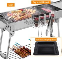 BBQ - Barbecue - Grill - Portable - Acier Inoxydable - Grill à Charbon - Ailes Doubles - Pan Antiadhésive - Camping - Jardin 12 BBQ - Barbecue - Grill - Portable - Acier Inoxydable - Grill à Charbon - Ailes Doubles - Pan Antiadhésive - Camping - Jardin -Magasin D'Accessoires Pour Barbecue 1200x1142 1