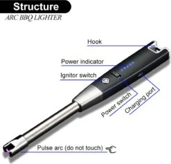 PLASMA - Briquet Plasma - Briquet Plasma USB Rechargeable - Briquet électrique - Briquet Arc - Wit -Magasin D'Accessoires Pour Barbecue 1200x1149