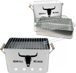 MikaMax - Barbecue Au Charbon De Bois Grill King - Acier Inoxydable - Comprend Un Cendrier Amovible Et Des Poignées Pliables -Magasin D'Accessoires Pour Barbecue 1200x1150
