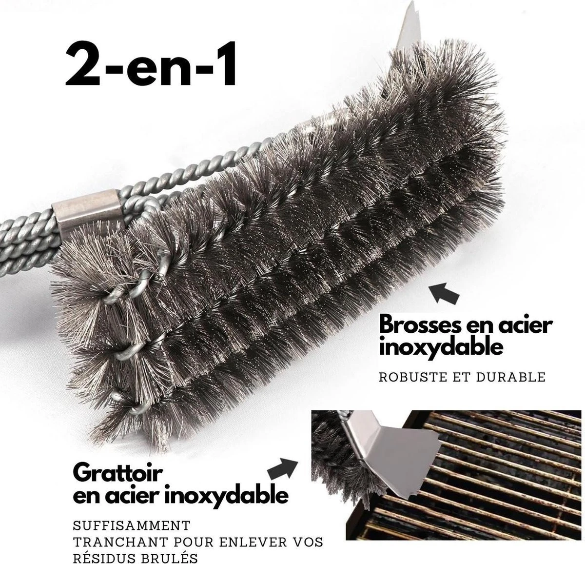 Gohh Brosse Pour Barbecue Avec Grattoir - Brosse De Nettoyage - Grattoir Pour Barbecue Avec Sac De Rangement Pratique 2 En 1 10 Gohh Brosse Pour Barbecue Avec Grattoir - Brosse De Nettoyage - Grattoir Pour Barbecue Avec Sac De Rangement Pratique 2 En 1 – Image 8