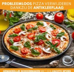 Plaque à Pizza Groots - 2 Pièces - Moule à Pizza - Plaque à Pizza - Moule à Pizza - Revêtement Antiadhésif - Zwart -Magasin D'Accessoires Pour Barbecue 1200x1157 2
