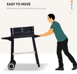 Station De Grillades Sur Chariot Outsunny Barbecue Autoportant Avec Pare-vent 2 X étagère Réglable En Hauteur 846-032 -Magasin D'Accessoires Pour Barbecue 1200x1158 2