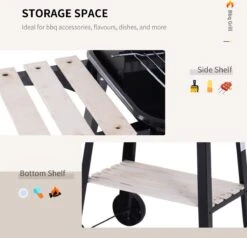 Station De Grillades Sur Chariot Outsunny Barbecue Autoportant Avec Pare-vent 2 X étagère Réglable En Hauteur 846-032 -Magasin D'Accessoires Pour Barbecue 1200x1158 4