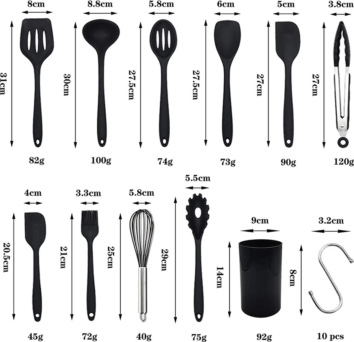 21 Pièces Ustensiles De Cuisine En Silicone Ustensiles De Cuisine Set Spatule Fouet Pinces Cuillère Ustensiles De Cuisine Pour La Cuisson, La Cuisson Et Le Mélange 6 21 Pièces Ustensiles De Cuisine En Silicone Ustensiles De Cuisine Set Spatule Fouet Pinces Cuillère Ustensiles De Cuisine Pour La Cuisson, La Cuisson Et Le Mélange – Image 4