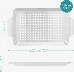 Grille Et Plateau De BBQ Navaris - Grille De Barbecue Pour Viande, Poisson Et Légumes - Convient Au Four Et Au Barbecue - Grille De Barbecue Rectangulaire -Magasin D'Accessoires Pour Barbecue 1200x1160 3