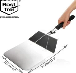 Pelle à Pizza En Acier Inoxydable - Pelle à Pizza Et à Gâteau Avec Manche Rabattable - Poussoir à Pizza Pour Pizza, Tarte Flambée, Sandwichs Et Pain (argent / Noir - Angulaire) -Magasin D'Accessoires Pour Barbecue 1200x1160 5