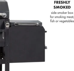 Klarstein Kingsville Double - Combi Fumoir à Charbon & Barbecue à Gaz 13,5kW - 3+1 Brûleurs - 2 Surfaces De Barbecue En Fonte -Magasin D'Accessoires Pour Barbecue 1200x1161 3