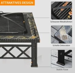 Outsunny 3-en-1 Brasero Brasero Avec Grille De Protection Contre Les étincelles Barbecue De Jardin Noir 842-170 19 Outsunny 3-en-1 Brasero Brasero Avec Grille De Protection Contre Les étincelles Barbecue De Jardin Noir 842-170 -Magasin D'Accessoires Pour Barbecue 1200x1163