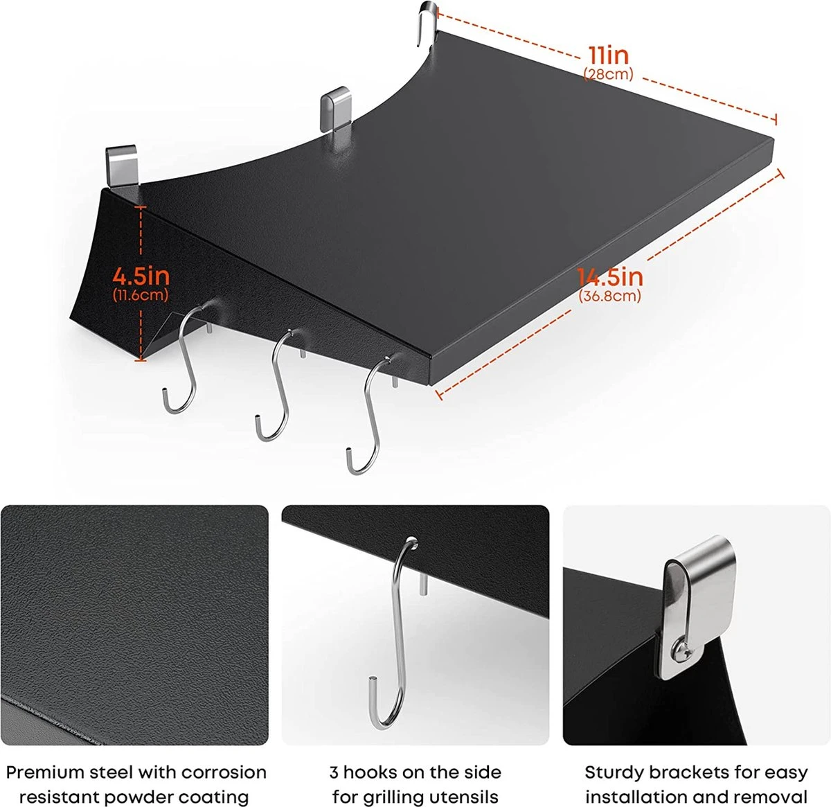 Table D'appoint Amovible Et Pliable BBQNovation Pour Les Barbecues Kogel De 57 Cm, Garantie D'ajustement à 100 % Sur La Plupart Des Barbecues Weber Kogel 7 Table D'appoint Amovible Et Pliable BBQNovation Pour Les Barbecues Kogel De 57 Cm, Garantie D'ajustement à 100 % Sur La Plupart Des Barbecues Weber Kogel – Image 5