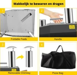 Four à Pizza Pizza - Cuisine D'Extérieur - Pizza Gourmet - Barbecue - Acier Inoxydable - Jusqu'à 600°C - Avec Sac De Transport 12 Four à Pizza Pizza - Cuisine D'Extérieur - Pizza Gourmet - Barbecue - Acier Inoxydable - Jusqu'à 600°C - Avec Sac De Transport -Magasin D'Accessoires Pour Barbecue 1200x1166 1