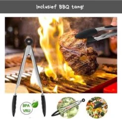BBQ Siliconen Tenailles - 3 Incl BBQ Mat - Viande Tenailles - Tapis Barbecue - BBQ Tenailles - Noir 30cm 12 BBQ Siliconen Tenailles - 3 Incl BBQ Mat - Viande Tenailles - Tapis Barbecue - BBQ Tenailles - Noir 30cm -Magasin D'Accessoires Pour Barbecue 1200x1176 5