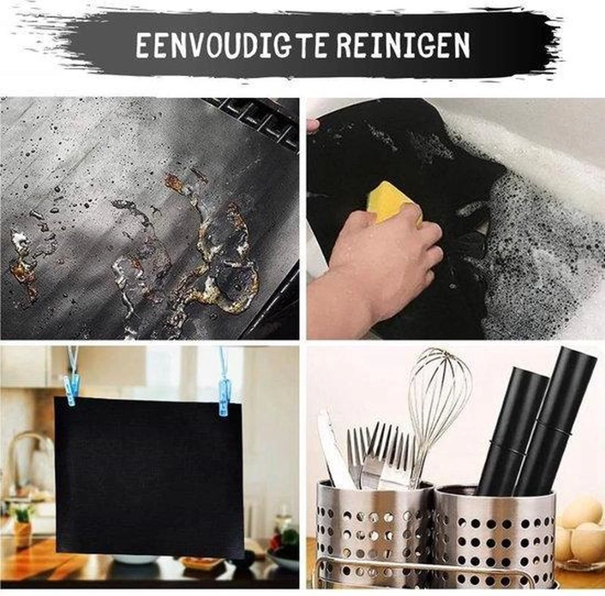 BBQ Siliconen Tenailles - 3 Incl BBQ Mat - Viande Tenailles - Tapis Barbecue - BBQ Tenailles - Noir 30cm 8 BBQ Siliconen Tenailles - 3 Incl BBQ Mat - Viande Tenailles - Tapis Barbecue - BBQ Tenailles - Noir 30cm – Image 6