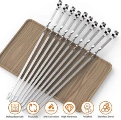 Pointes De Barbecue, Acier Inoxydable, 10 Pièces - BBQ Grill Spies Pics à Brochettes Stylos Brochettes Satay Kebap Kabab Shaslik -Magasin D'Accessoires Pour Barbecue 1200x1185 4