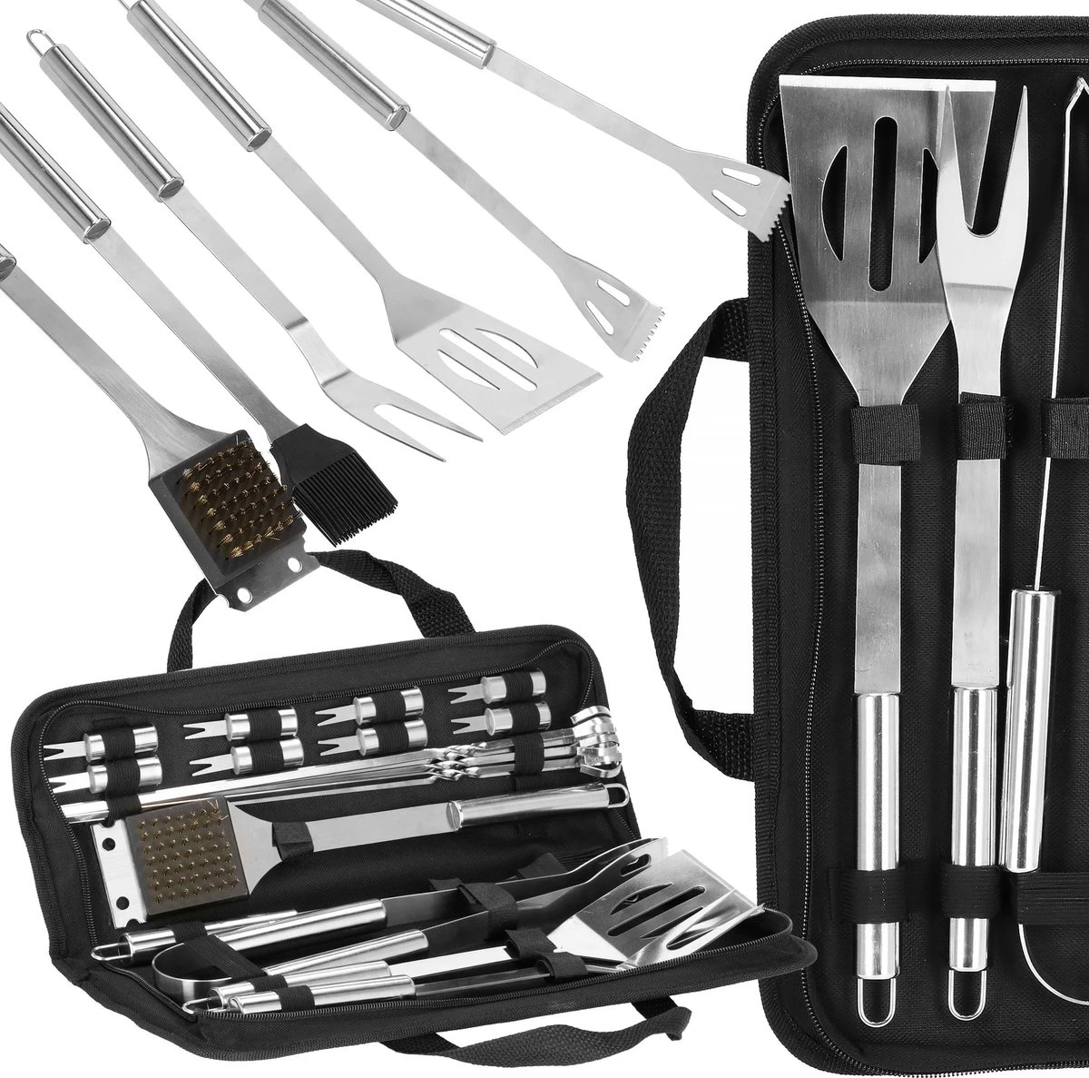 Accessoires Pour BBQ Springos | Outils De Barbecue| Set De 20 Pièces | Y Compris Sac De Transport De Luxe | Acier Inoxydable 17 Accessoires Pour BBQ Springos | Outils De Barbecue| Set De 20 Pièces | Y Compris Sac De Transport De Luxe | Acier Inoxydable – Image 15