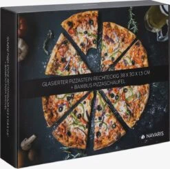 Navaris XL Pour Four, Grill Et Barbecue - Assiette à Pizza Rectangulaire 38 X 30 Cm - Set Comprenant Une Pelle à Pizza En Bambou - Céramique émaillée -Magasin D'Accessoires Pour Barbecue 1200x1189 2