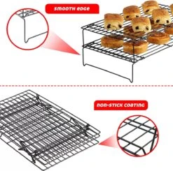 Grille De Refroidissement à 3 Niveaux, Grille à Gâteaux Empilable, Droitier, Avec Revêtement Antiadhésif, Surface De Refroidissement Extra Large Et Refroidissement Rapide, 40 X 25 Cm, 3 Niveaux -Magasin D'Accessoires Pour Barbecue 1200x1190 1