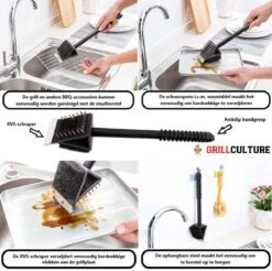 GrillCulture® Brosse Barbecue 3 En 1 Avec Grattoir - Brosse Pour Gril - Brosse De Nettoyage - Grattoir Et Nettoyant Pour Barbecue - Accessoires Pour Barbecue - Barbecue -Magasin D'Accessoires Pour Barbecue 1200x1193 4