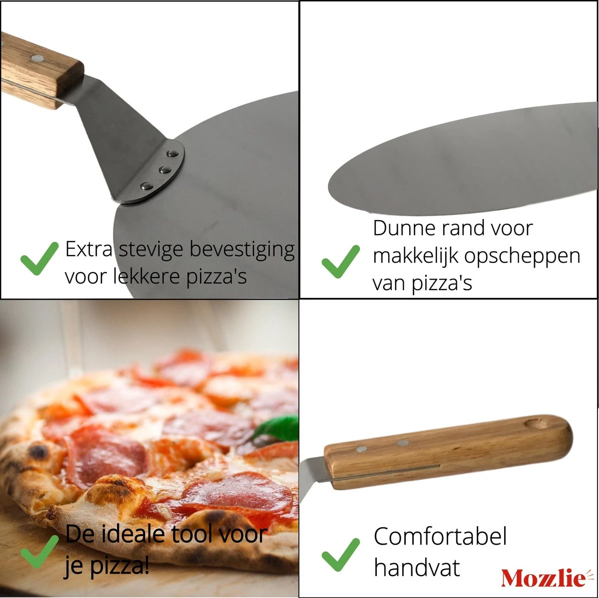 Pelle à Pizza 30 Cm Pour Four Ou BBQ - Ronde - Métal - Avec Manche En Bois 5 Pelle à Pizza 30 Cm Pour Four Ou BBQ - Ronde - Métal - Avec Manche En Bois – Image 3