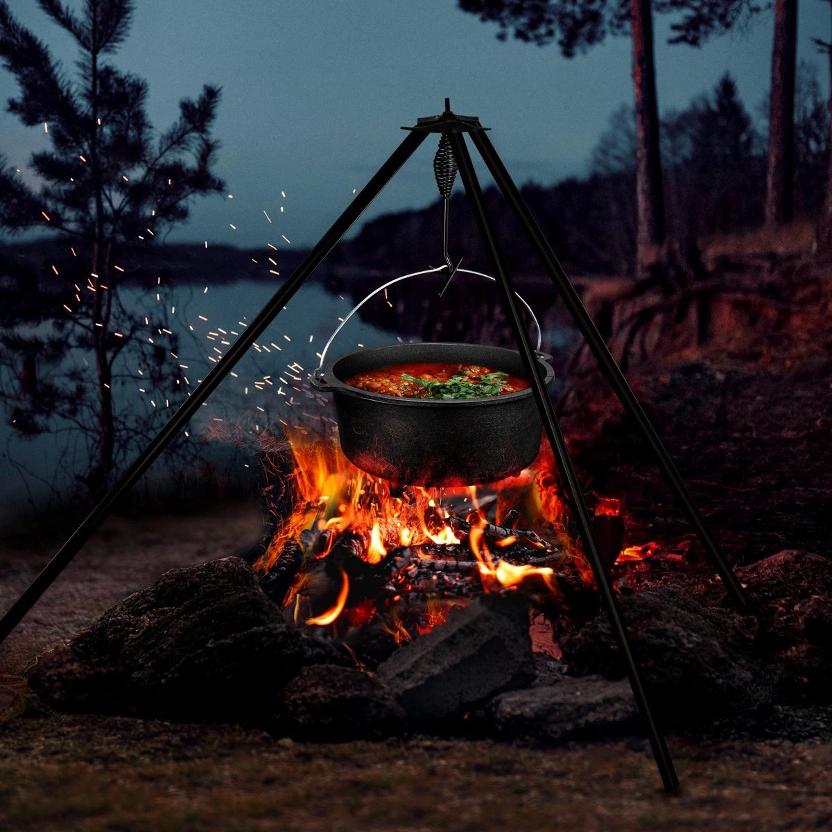 Grillas- Faitout, 4.2L, Poêle à BBQ , Fonte, Avec Pieds 4 Grillas- Faitout, 4.2L, Poêle à BBQ , Fonte, Avec Pieds – Image 2