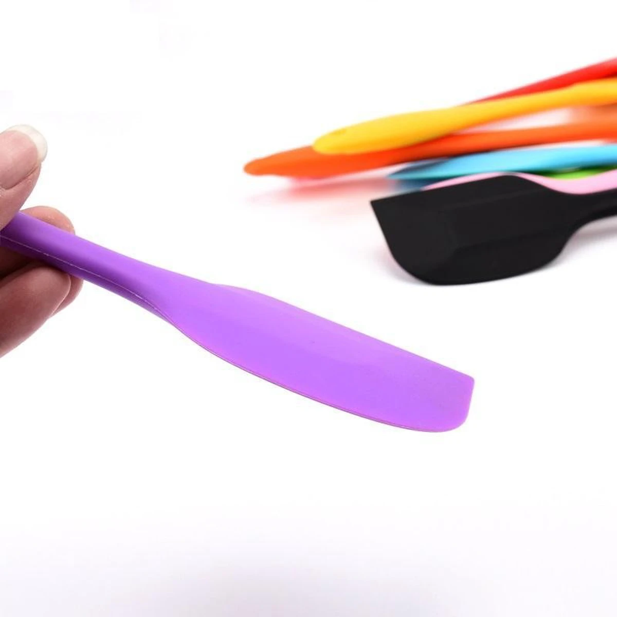 Spatule En Silicone - Spatule à Dessert - Grattoir à Pot - Orange - 21cm 6 Spatule En Silicone - Spatule à Dessert - Grattoir à Pot - Orange - 21cm – Image 4