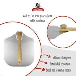 Krumble - Acier Inoxydable - Carrée - Avec Manche En Bois - 64 X 30 Cm (lxl) - Spatule à Pizza - Accessoires Barbecue - Argent - Marron Clair -Magasin D'Accessoires Pour Barbecue 1200x1200 1100
