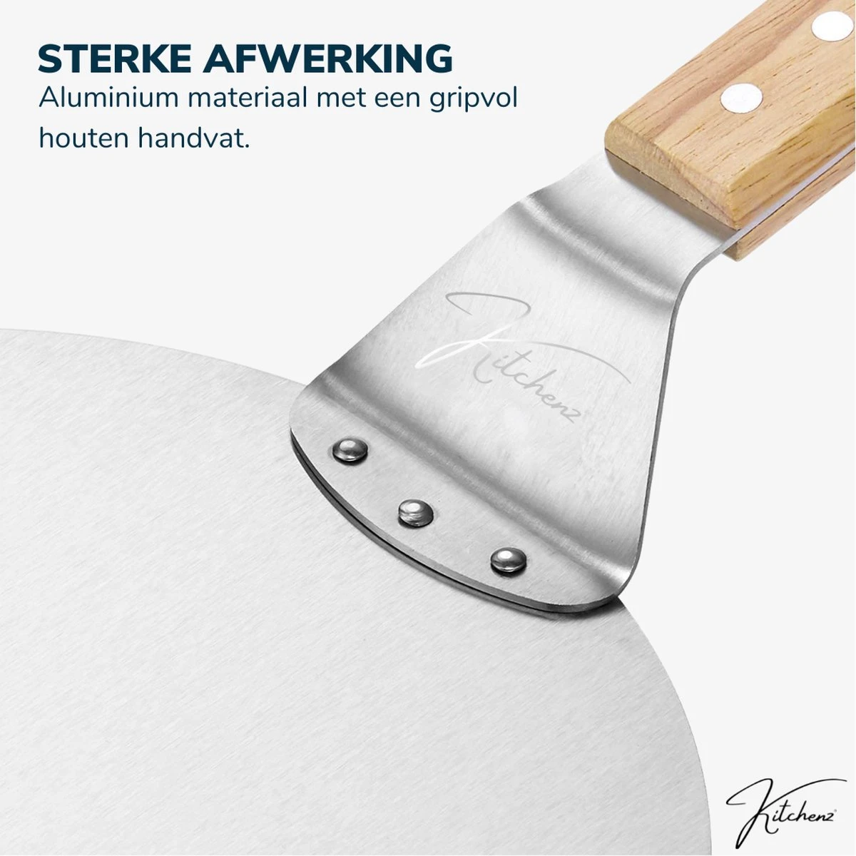 Kitchenz Pelle à Pizza Acier Inoxydable - Pelle à Pizza Pour BBQ - Manche Bois - 25,5 CM 5 Kitchenz Pelle à Pizza Acier Inoxydable - Pelle à Pizza Pour BBQ - Manche Bois - 25,5 CM – Image 3