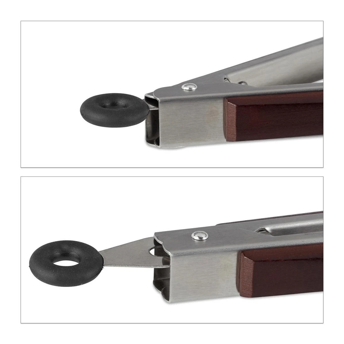 Relaxdays 3 X Pinces De Cuisine En Acier Inoxydable - Pinces Pour Barbecue - Manche En Bois - Pinces De Service - Pinces à Grill - 38 Cm 5 Relaxdays 3 X Pinces De Cuisine En Acier Inoxydable - Pinces Pour Barbecue - Manche En Bois - Pinces De Service - Pinces à Grill - 38 Cm – Image 3