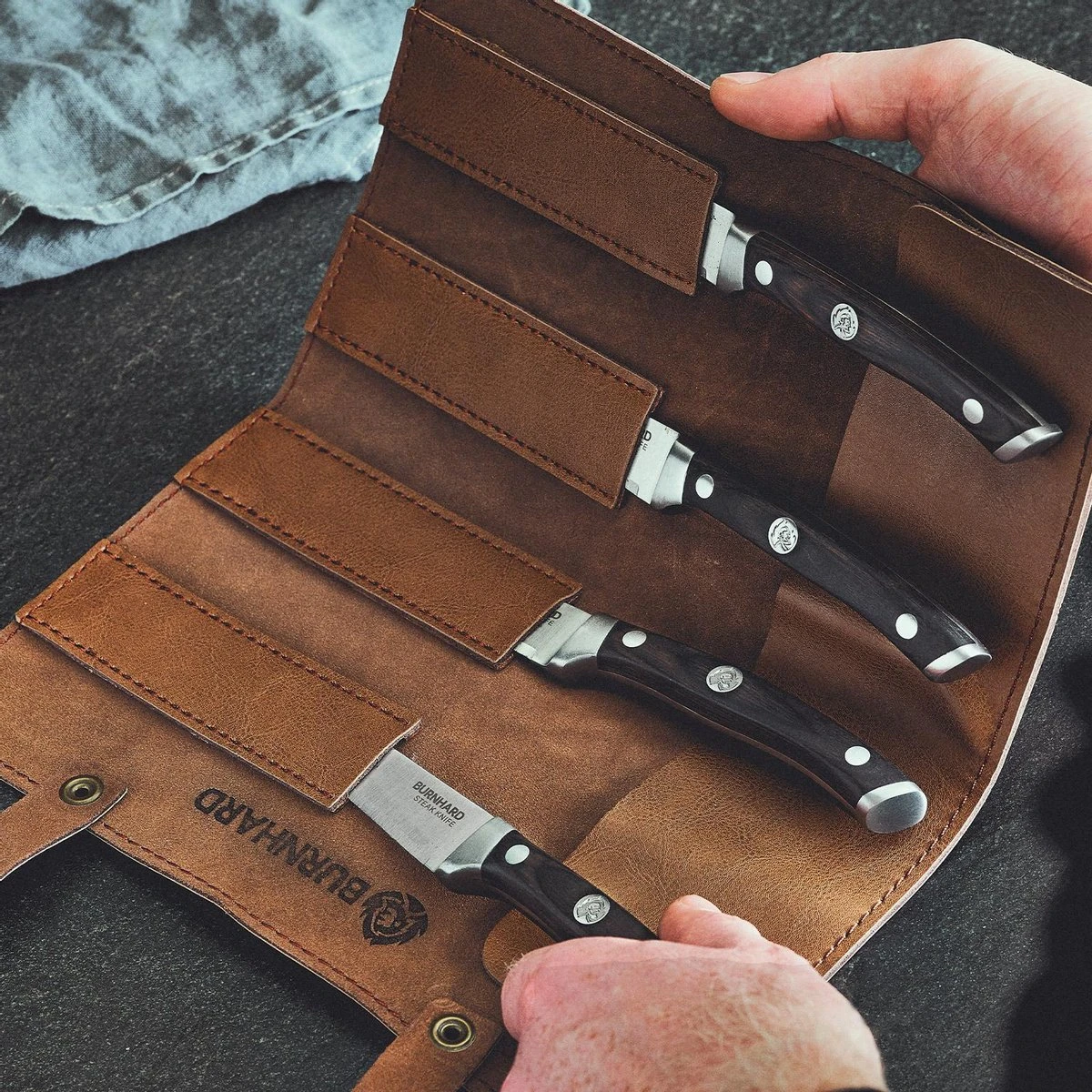 Burnhard Couteau Avec Manche En Bois Pakka Couteaux à Steak 4 Pièces 10 Burnhard Couteau Avec Manche En Bois Pakka Couteaux à Steak 4 Pièces – Image 8