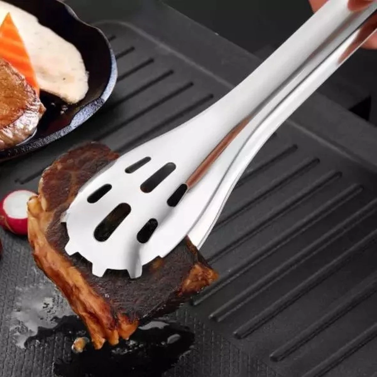 Pince à Barbecue - Pince De Cuisine - Universelle - Inox - 27,5 Cm - Prise Parfaite 8 Pince à Barbecue - Pince De Cuisine - Universelle - Inox - 27,5 Cm - Prise Parfaite – Image 6