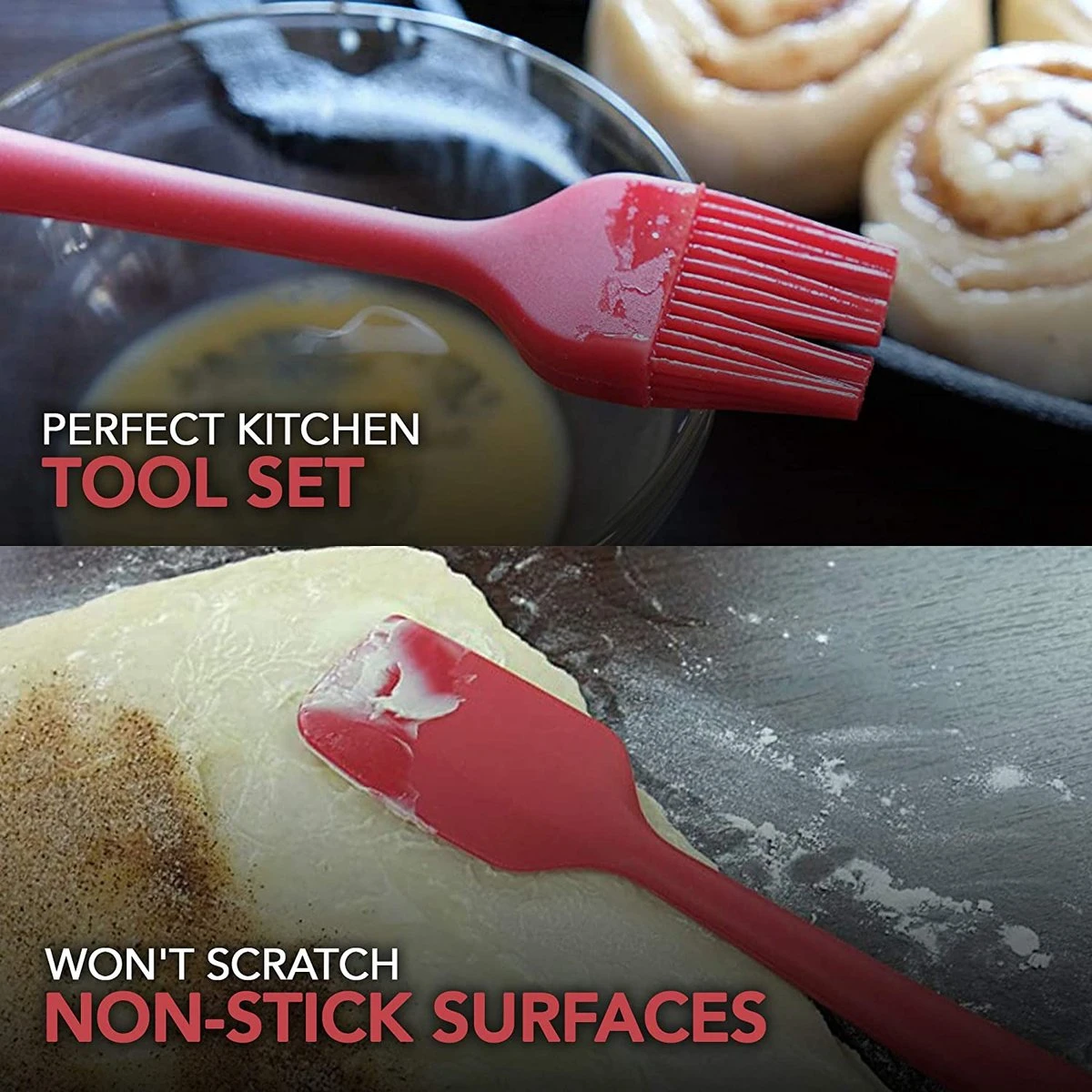 Ustensiles De Cuisine Set Spatule Fouet Pinces Cuillère Ustensiles De Cuisine Pour La Cuisine, La Cuisson Et Le Mélange 5 Ustensiles De Cuisine Set Spatule Fouet Pinces Cuillère Ustensiles De Cuisine Pour La Cuisine, La Cuisson Et Le Mélange – Image 3