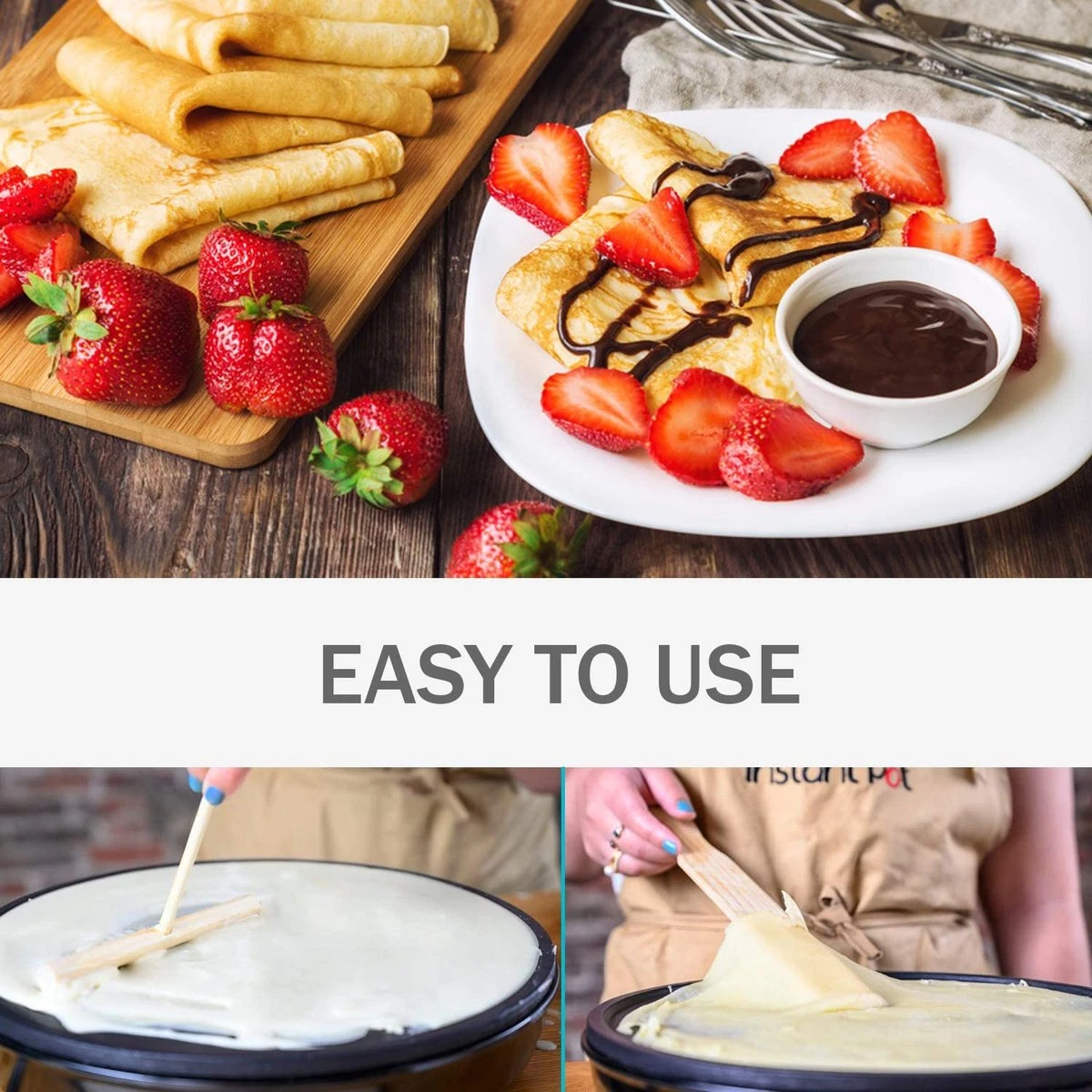 Crêpière - Spatule à Crêpes - 4 Pièces En Bois (18", 13", 9" Spatule Et Spatule En Bois De 30 Cm De Long) Tailles Pratiques Pour Tous Les Amateurs De Crêpes - Crêpière 100% Naturelle Et De Haute Qualité 4 Crêpière - Spatule à Crêpes - 4 Pièces En Bois (18", 13", 9" Spatule Et Spatule En Bois De 30 Cm De Long) Tailles Pratiques Pour Tous Les Amateurs De Crêpes - Crêpière 100% Naturelle Et De Haute Qualité – Image 2