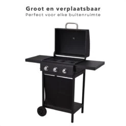 Barbecue à Gaz Cheqo® Avec Brûleurs - BQQ - 106 X 53 X H102 Cm - Mobile De Cuisine D'extérieur - 2 Tables D'appoint - Thermomètre - Métal Enduit De Poudre - 14,7 Kg - Sans Tuyau Ni Régulateur De Pression - Titre Par Défaut -Magasin D'Accessoires Pour Barbecue 1200x1200 128