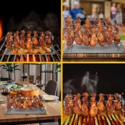 PROKING Support Ailes De Poulet - Accessoires De Vêtements Pour Bébé BBQ - Support Poulet BBQ - Four Support Poulet - Plateau De Collecte Inclus - Acier Inoxydable -Magasin D'Accessoires Pour Barbecue 1200x1200 1288