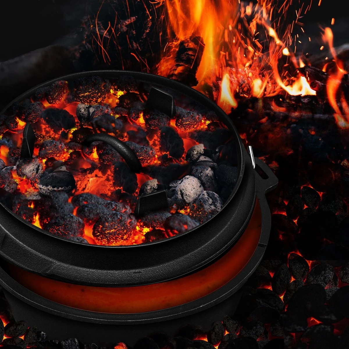 Grillas- Faitout, 4.2L, Poêle à BBQ , Fonte 4 Grillas- Faitout, 4.2L, Poêle à BBQ , Fonte – Image 2