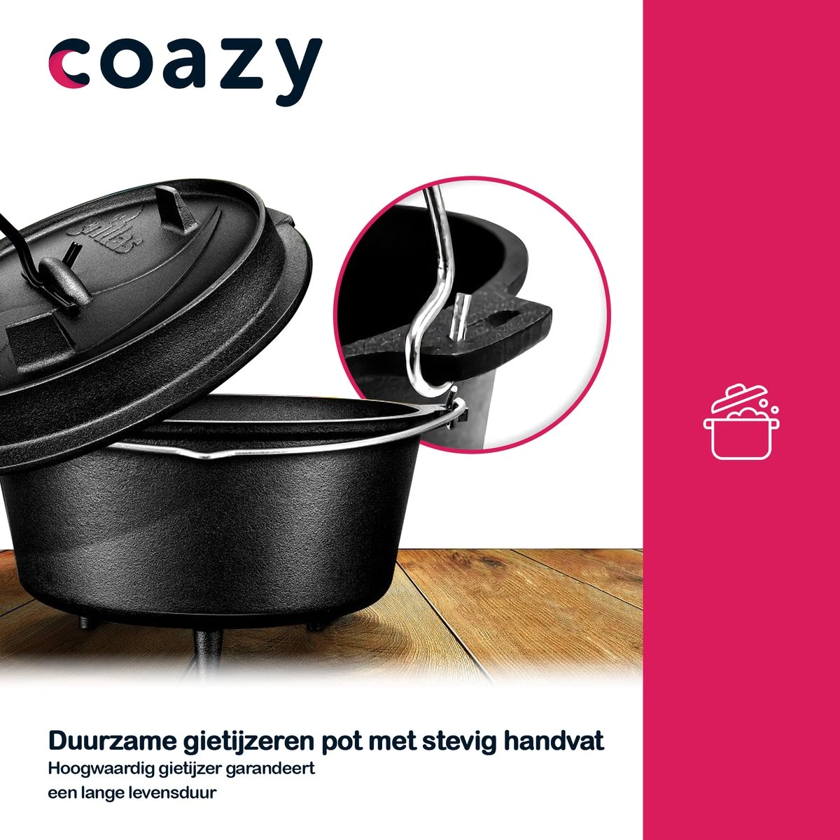 Grillas Coazy 4.2L | Four Néerlandais | Poêle à BBQ En Fonte Avec Couvercle | Barbecue Petromax | Poêle à Frire | 4 Grillas Coazy 4.2L | Four Néerlandais | Poêle à BBQ En Fonte Avec Couvercle | Barbecue Petromax | Poêle à Frire | – Image 2