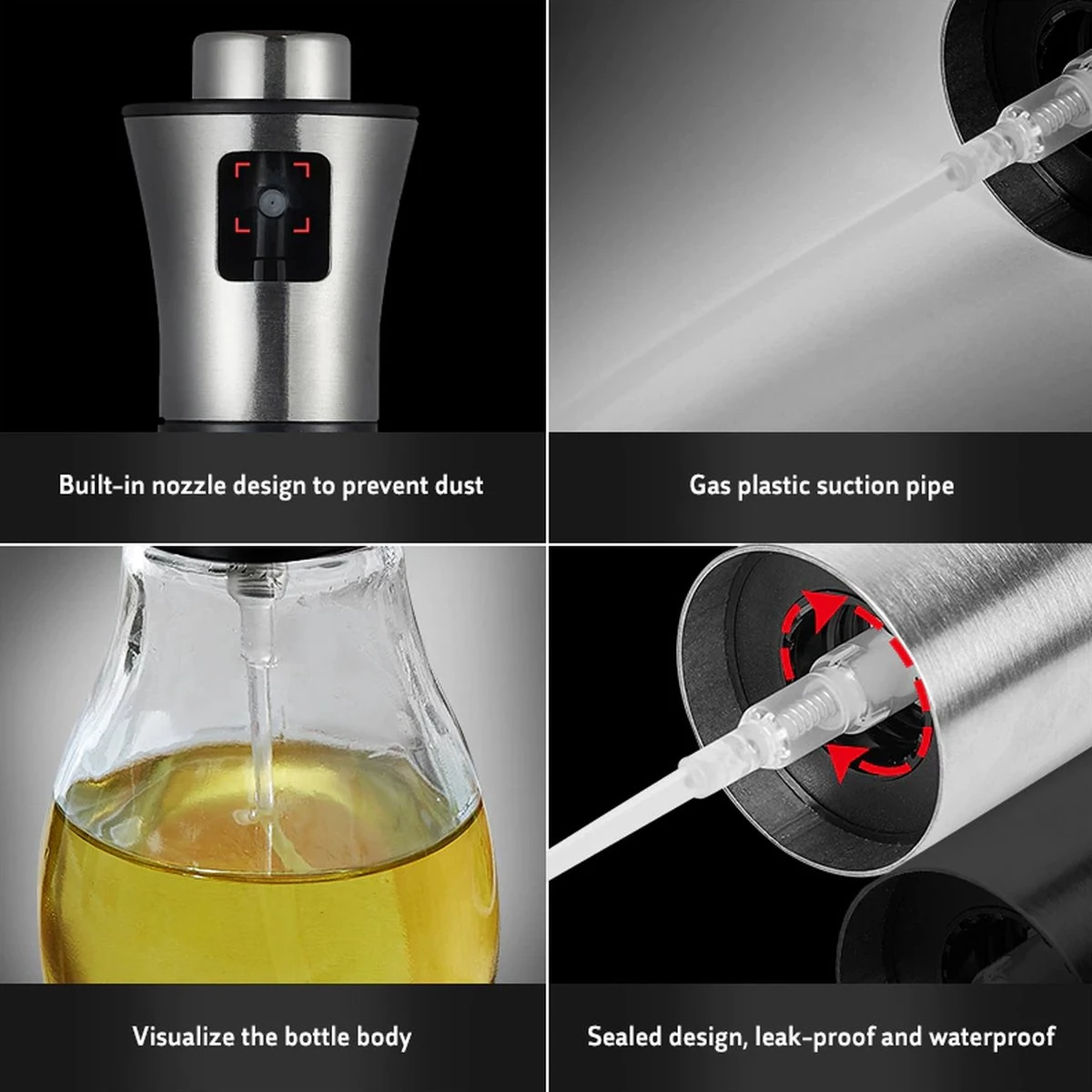 Pulvérisateur D'huile - Bouteille D'huile - Vaporisateur D'huile D'olive - Atomiseur D'huile - Atomiseur D'huile Pour L'huile D'olive 4 Pulvérisateur D'huile - Bouteille D'huile - Vaporisateur D'huile D'olive - Atomiseur D'huile - Atomiseur D'huile Pour L'huile D'olive – Image 2