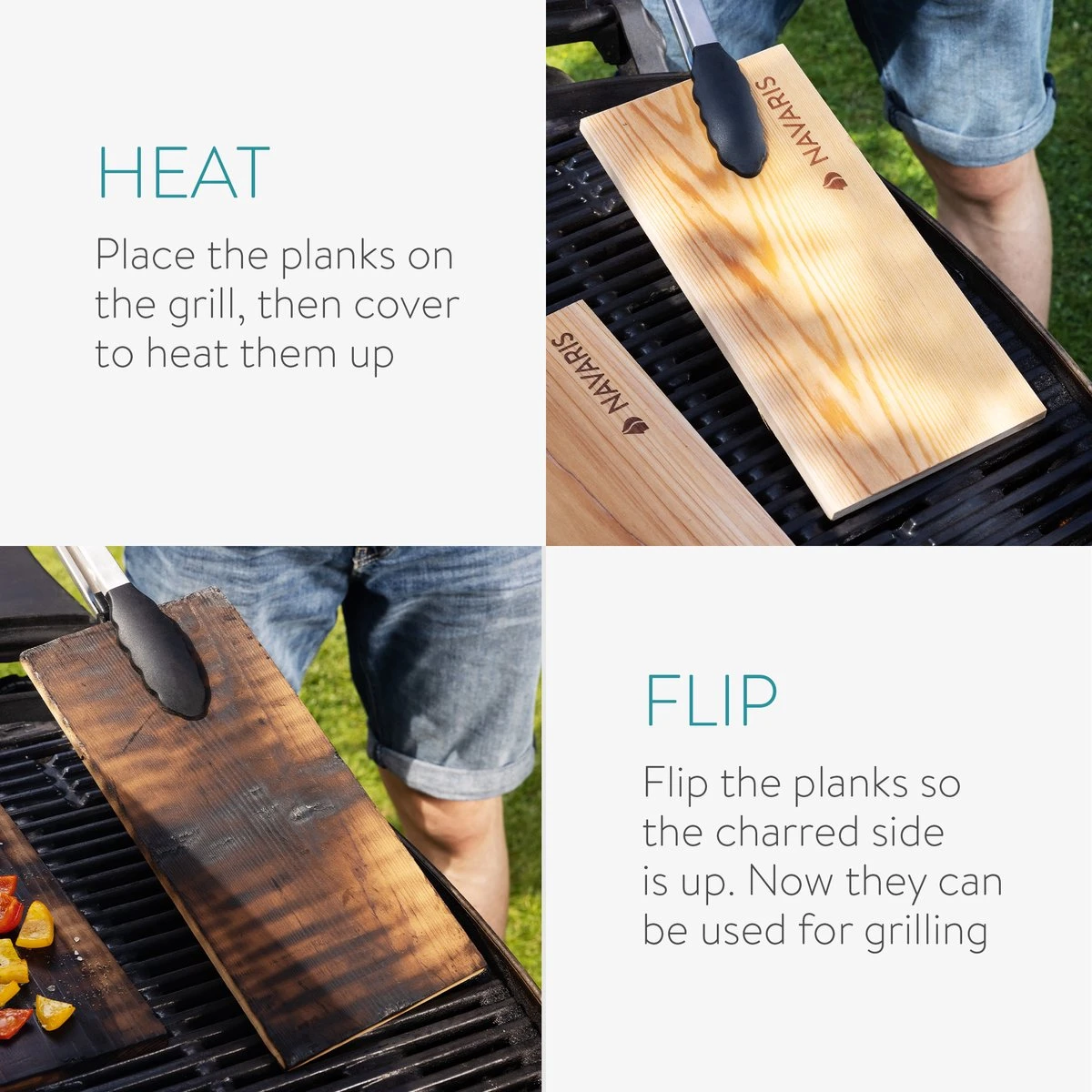 Navaris 6x Bois à Fumer Pour Barbecue - Set De 6 Planches à Fumer En Bois - 30x15 Cm - En Bois De Cèdre 7 Navaris 6x Bois à Fumer Pour Barbecue - Set De 6 Planches à Fumer En Bois - 30x15 Cm - En Bois De Cèdre – Image 5