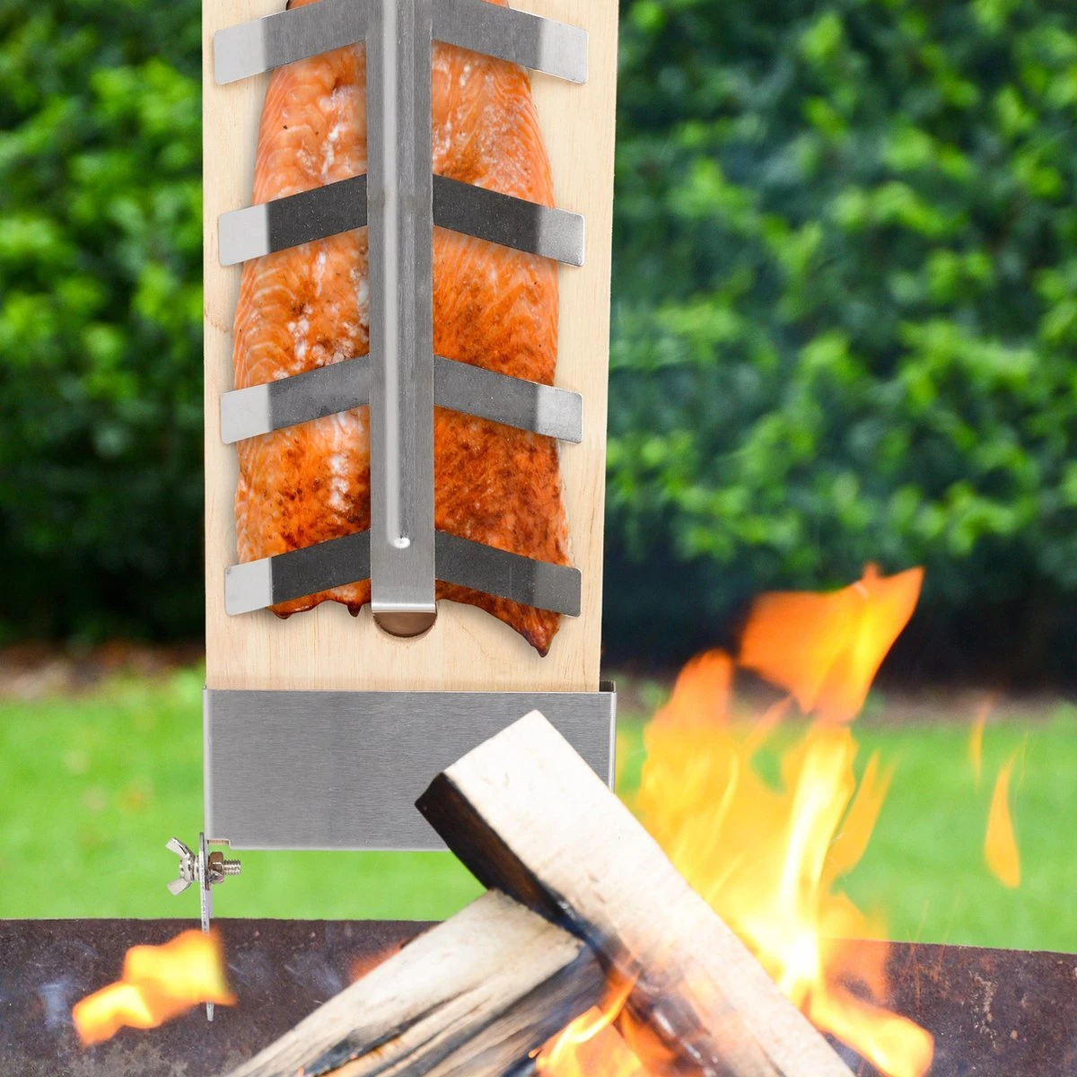 Relaxdays Planche à Fumer Bbq Saumon - Planche Finlandaise - Lot De 2 - Bois De Hêtre - H 55 Cm - Planche à Saumon 11 Relaxdays Planche à Fumer Bbq Saumon - Planche Finlandaise - Lot De 2 - Bois De Hêtre - H 55 Cm - Planche à Saumon – Image 9