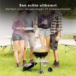 Cheqo® Kogelbarbecue Sur Roues - Barbecue - BBQ - Bullet Grill - Barbecue à Charbon - 46cm De Diamètre - 78cm De Hauteur - 70cm De Hauteur De Cuisson - Revêtement En Poudre - Mobile - Avec Grille De Rangement - Poignée - Zwart -Magasin D'Accessoires Pour Barbecue 1200x1200 16