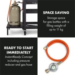 Klarstein Kingsville Double - Combi Fumoir à Charbon & Barbecue à Gaz 13,5kW - 3+1 Brûleurs - 2 Surfaces De Barbecue En Fonte -Magasin D'Accessoires Pour Barbecue 1200x1200 181