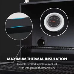 Klarstein Kingsville Double - Combi Fumoir à Charbon & Barbecue à Gaz 13,5kW - 3+1 Brûleurs - 2 Surfaces De Barbecue En Fonte -Magasin D'Accessoires Pour Barbecue 1200x1200 184