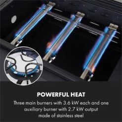 Klarstein Kingsville Double - Combi Fumoir à Charbon & Barbecue à Gaz 13,5kW - 3+1 Brûleurs - 2 Surfaces De Barbecue En Fonte -Magasin D'Accessoires Pour Barbecue 1200x1200 186